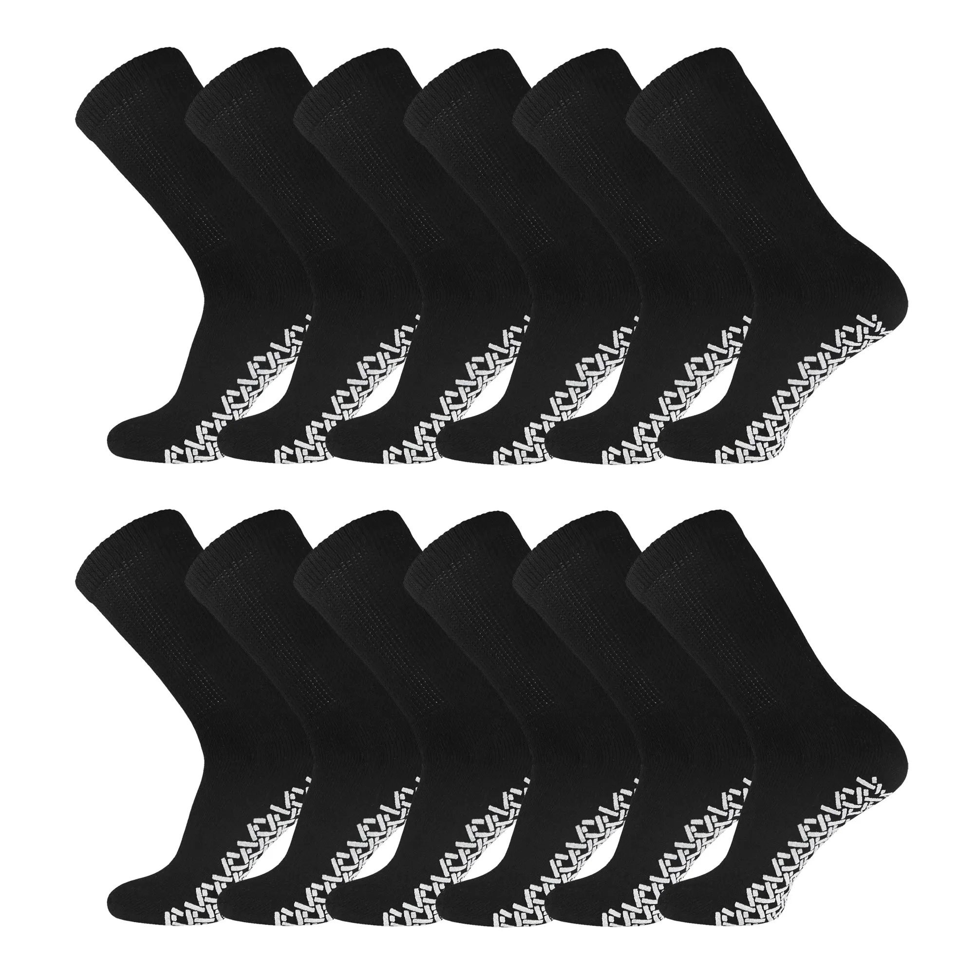 Non-Skid Diabetic Crew Socks with Gripper Bottom