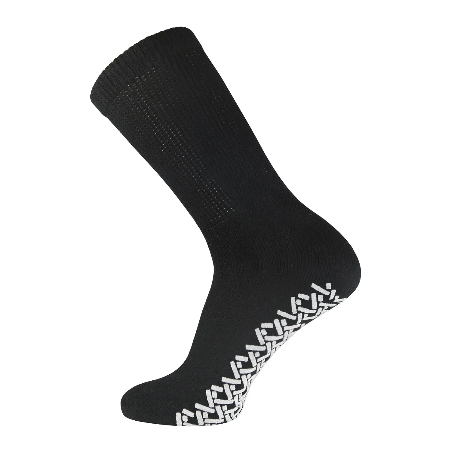 Non-Skid Diabetic Crew Socks with Gripper Bottom