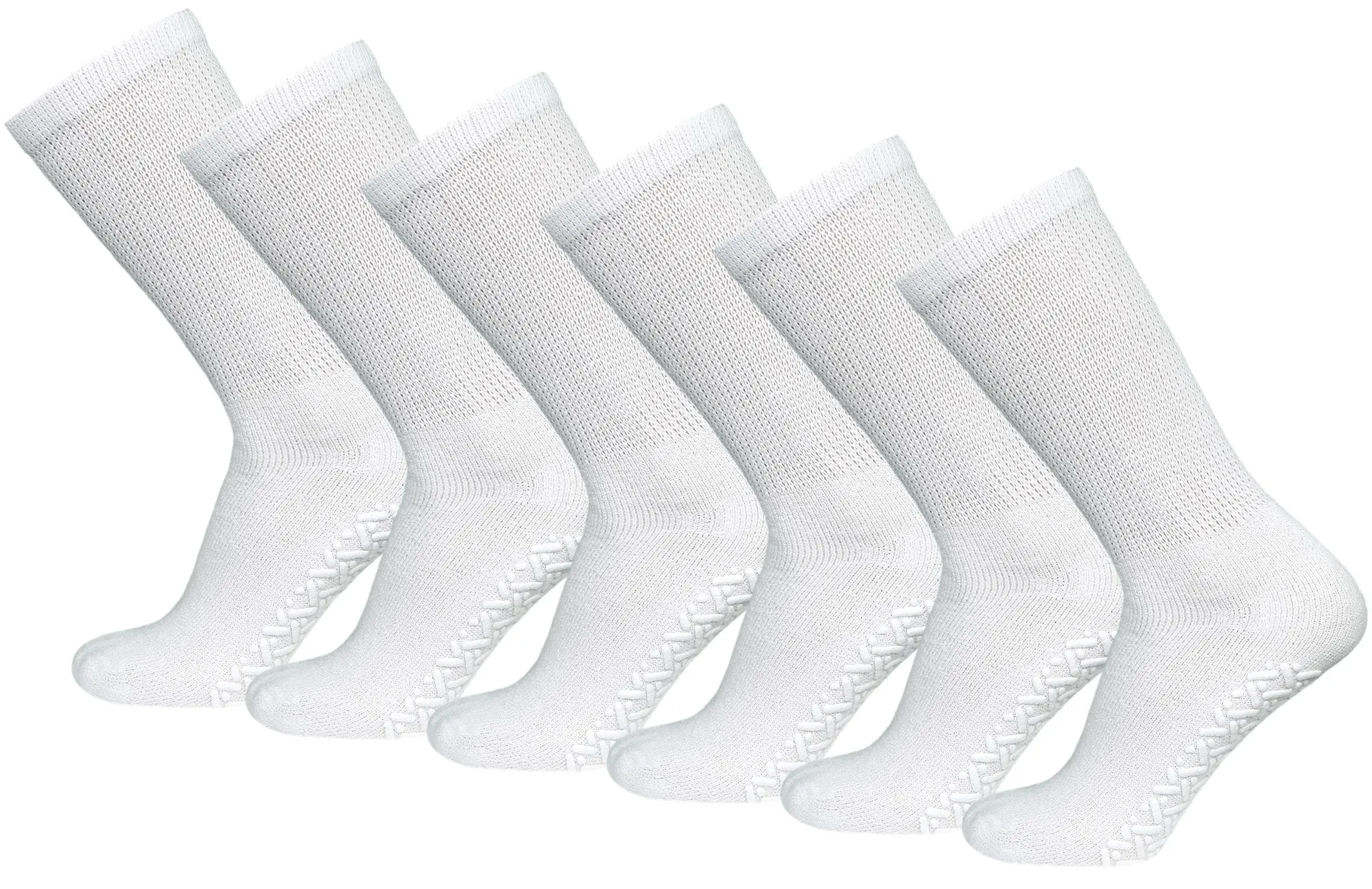 Non-Skid Diabetic Crew Socks with Gripper Bottom