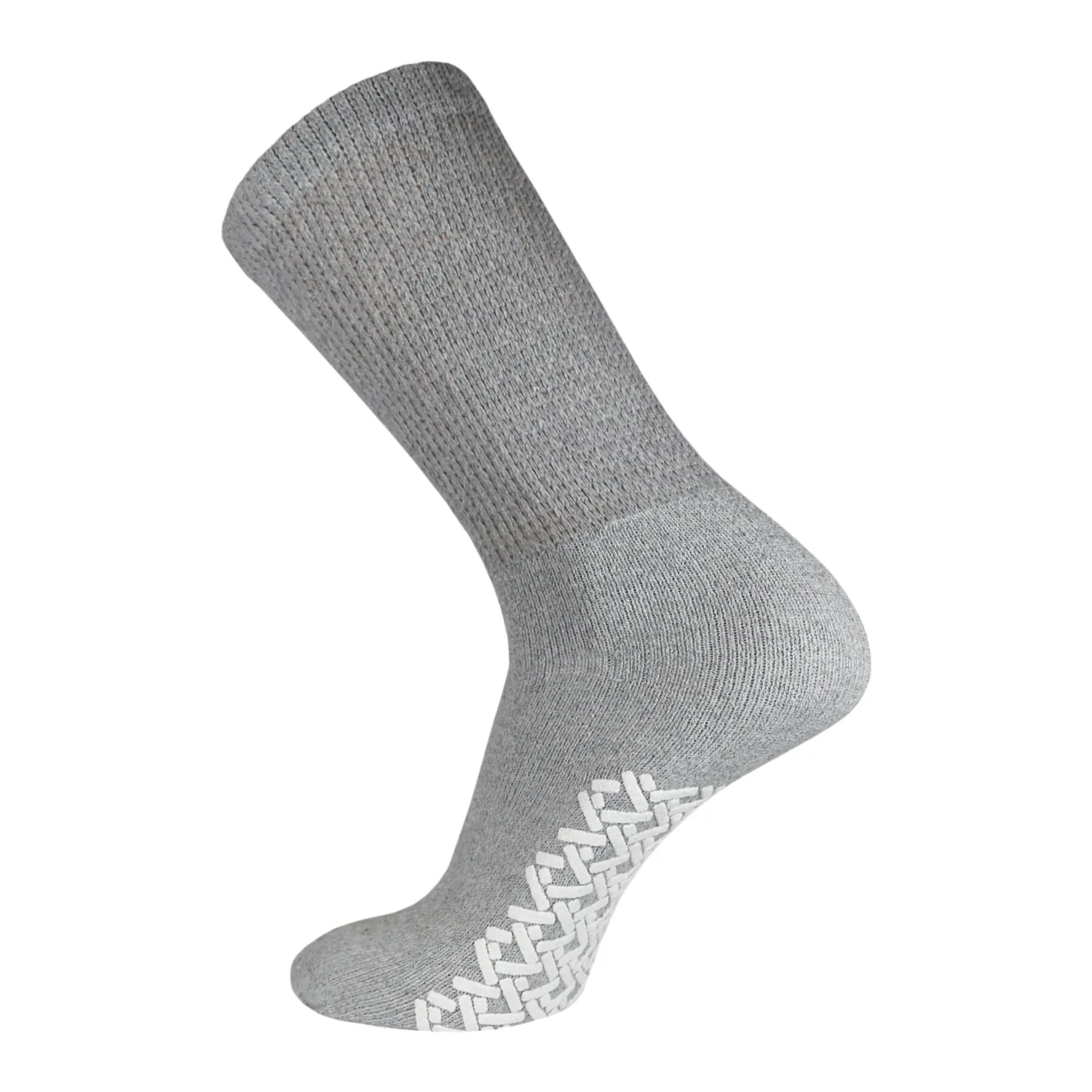 Non-Skid Diabetic Crew Socks with Gripper Bottom