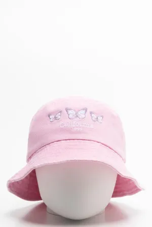 Og Bucket Hat Pink Butterfly