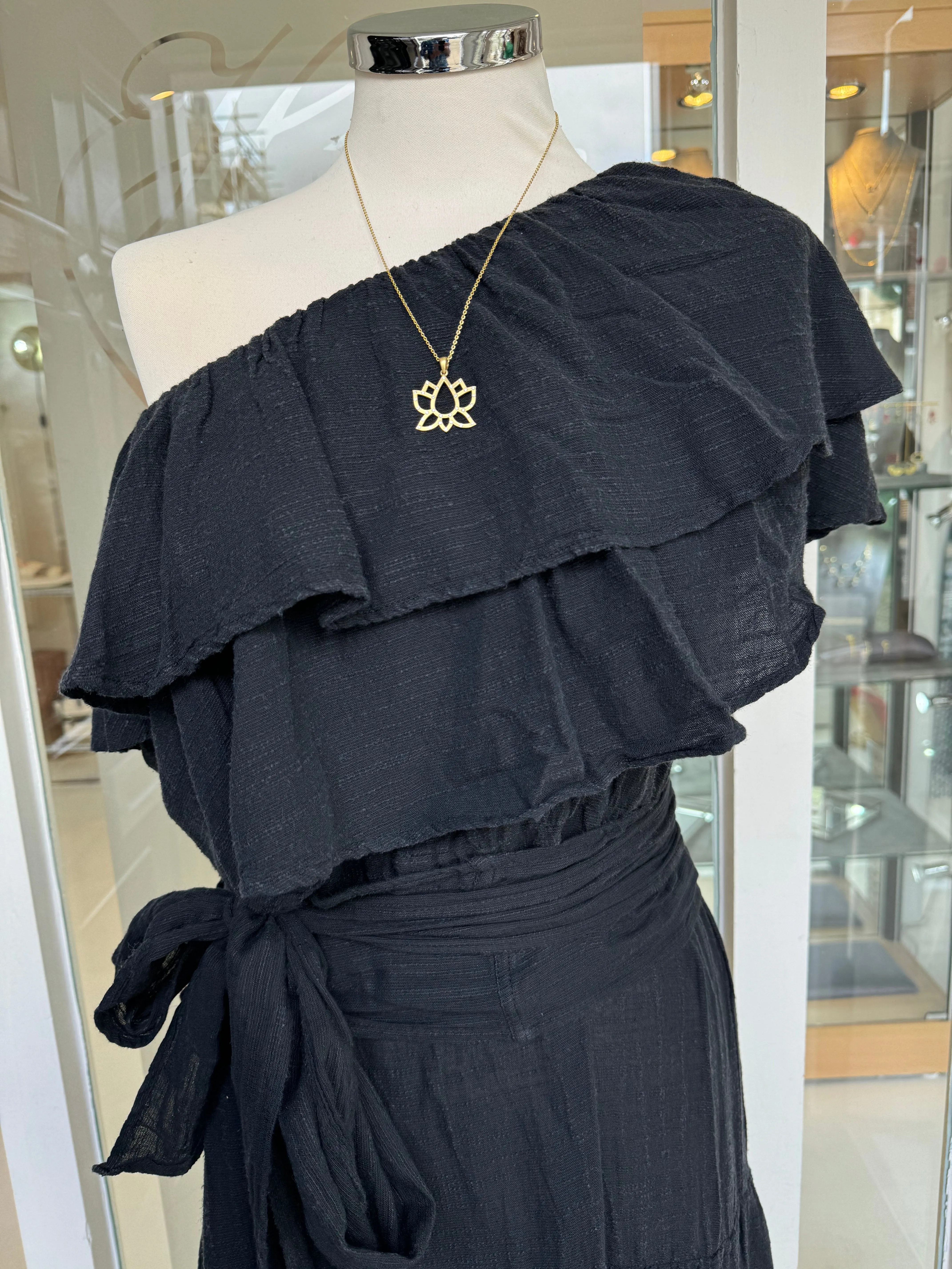 Pearl & Caviar Black Frill Dress