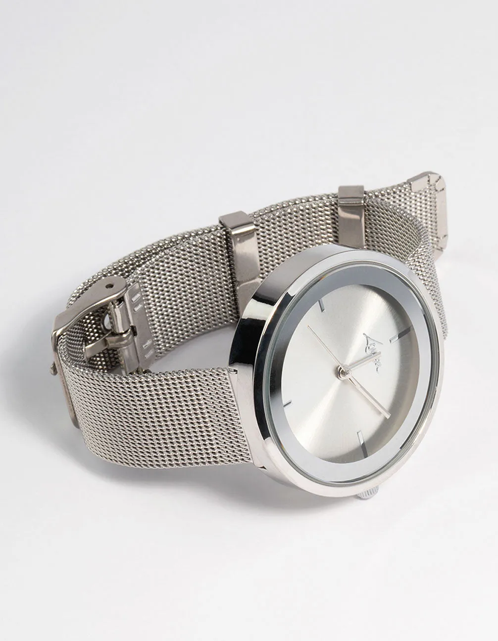 Rhodium Mesh Window Face Watch