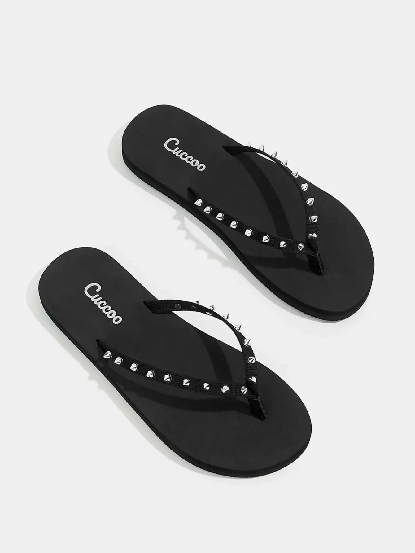 SHEIN CUCCOO Trending Spiked Decor Flip Flops