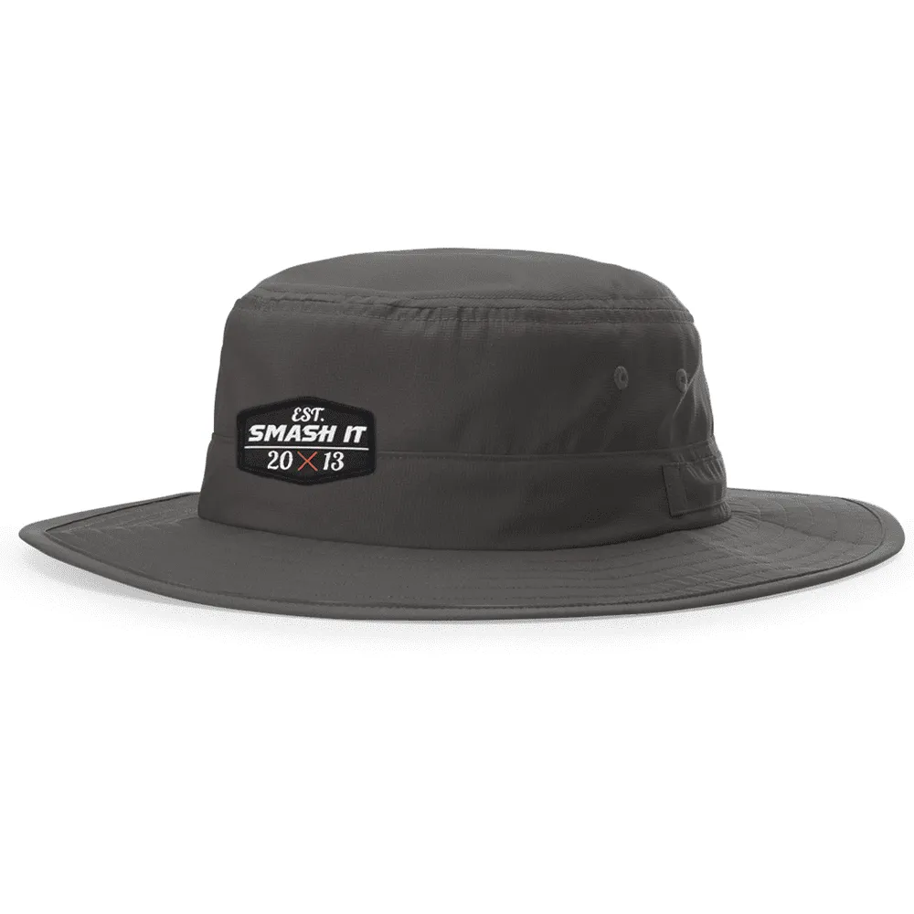 Smash It Sports Bucket Hat Charcoal with Black Patch