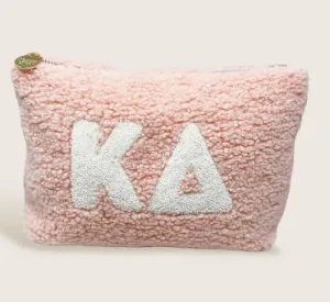 Sorority Greek Letter Teddy Pouch - Blush