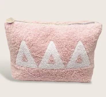 Sorority Greek Letter Teddy Pouch - Blush