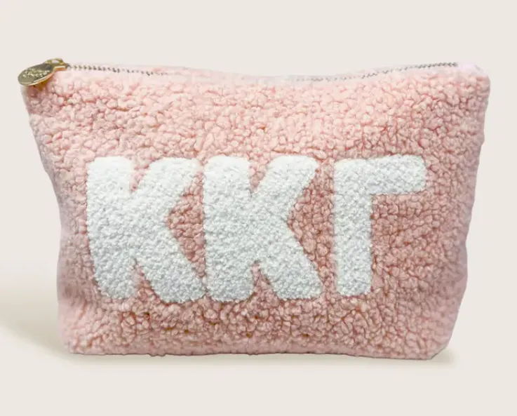 Sorority Greek Letter Teddy Pouch - Blush