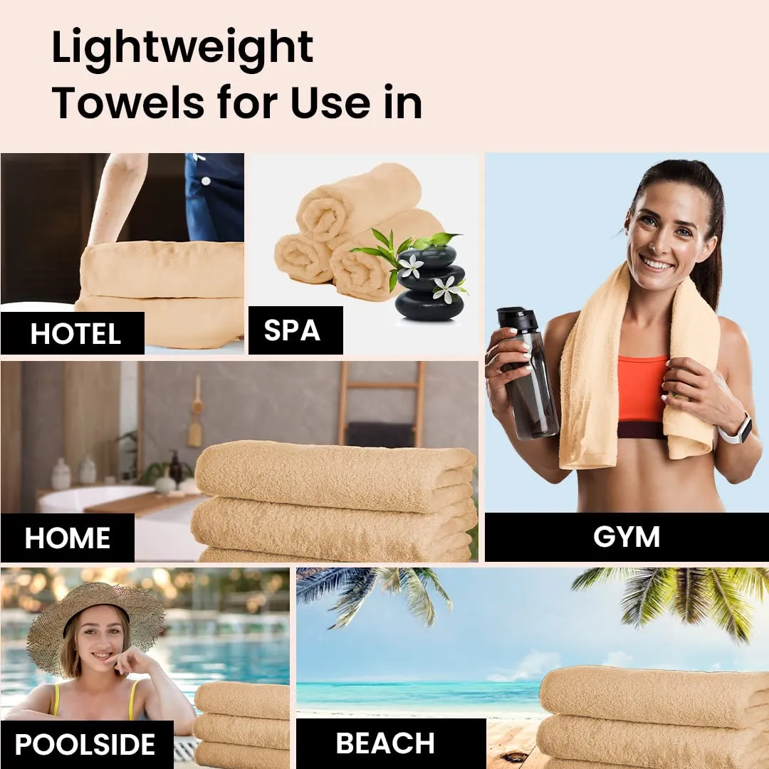 The Better Home Microfiber Bath Towel for Bath | Soft, Lightweight, Absorbent and Quick Drying Bath Towel for Men & Women | 140cm X 70cm (Pack of 4, Pink Beige) (Pack of 4, Beige Pink)