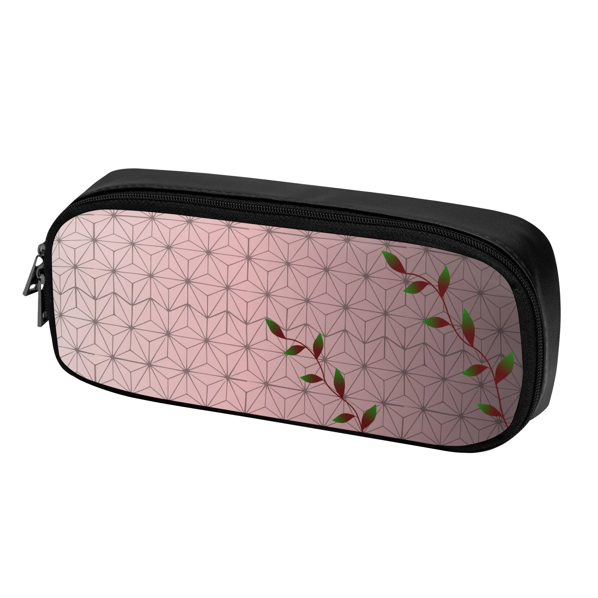 Trendy & Fun PU LEATHER Pencil Case for Tweens & Teens. Back to School Supplies. Anime inspired Pink & Black Pencil Case