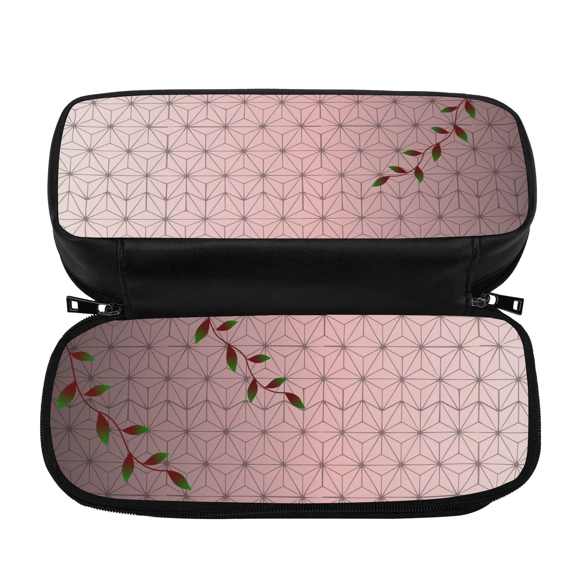 Trendy & Fun PU LEATHER Pencil Case for Tweens & Teens. Back to School Supplies. Anime inspired Pink & Black Pencil Case