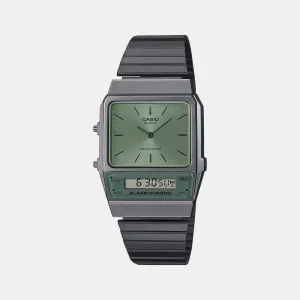 Unisex Green Analog-Digital Stainless Steel Watch D304 - AQ-800ECGG-3ADF