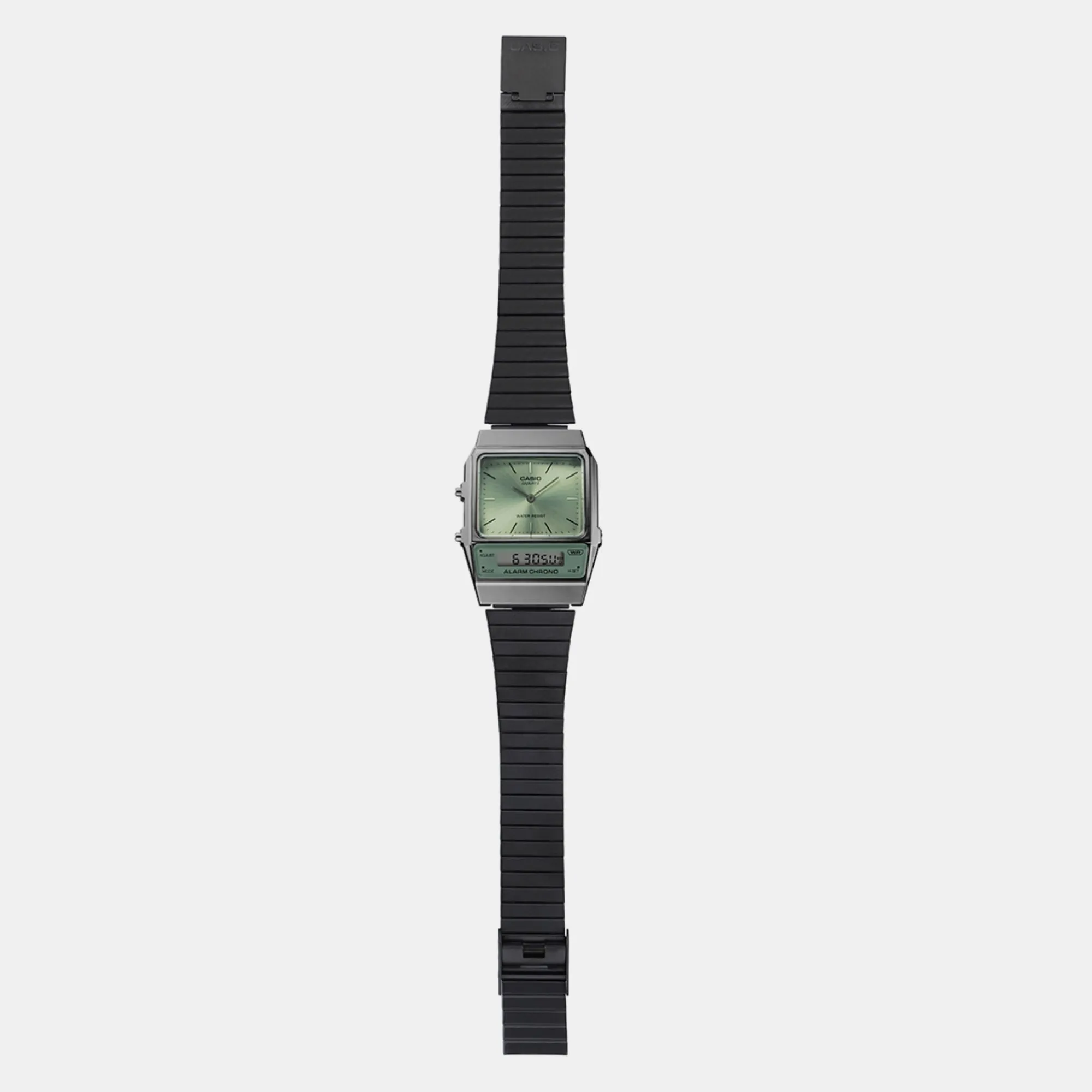 Unisex Green Analog-Digital Stainless Steel Watch D304 - AQ-800ECGG-3ADF