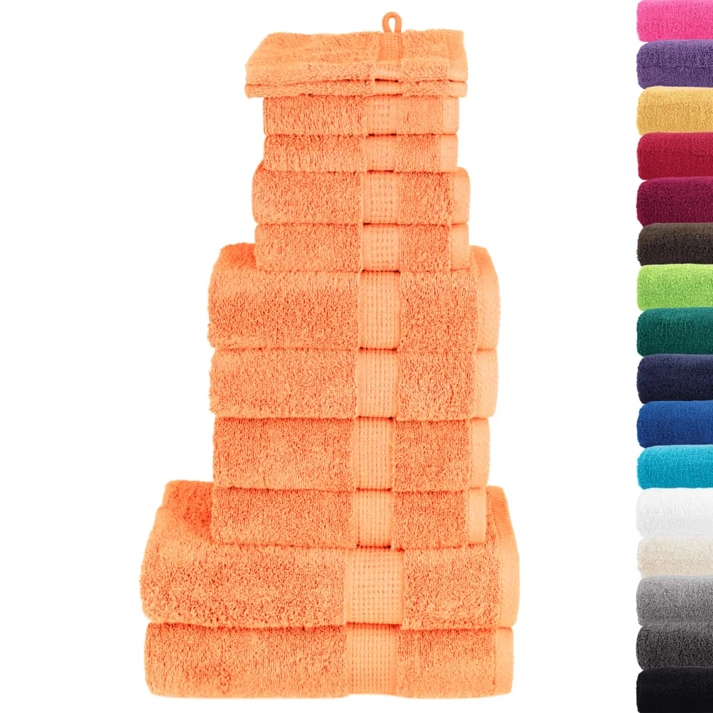 vidaXL 12 Piece Premium Towel Set SOLUND Orange - Luxurious 100% Cotton, 600 GSM, OEKO-TEX Certified