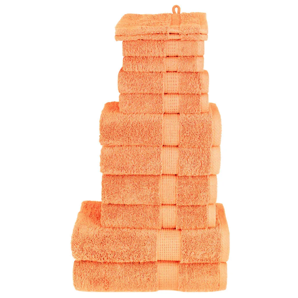 vidaXL 12 Piece Premium Towel Set SOLUND Orange - Luxurious 100% Cotton, 600 GSM, OEKO-TEX Certified