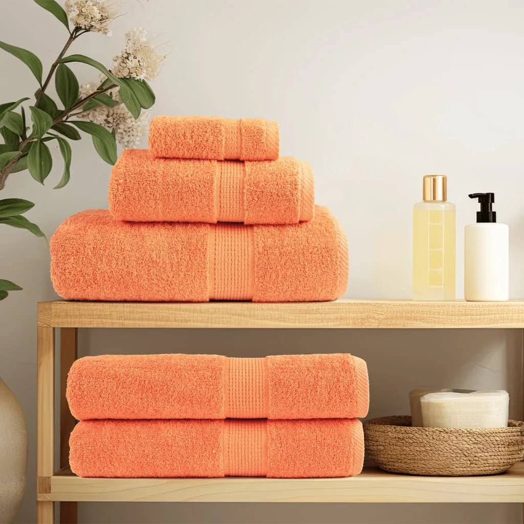 vidaXL 12 Piece Premium Towel Set SOLUND Orange - Luxurious 100% Cotton, 600 GSM, OEKO-TEX Certified