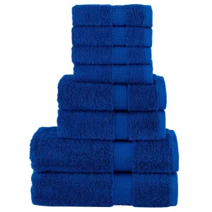 vidaXL 8 Piece Premium Towel Set in SOLUND Blue - Ultra Soft, Absorbent, 600 GSM, 100% Cotton, OEKO-TEX Certified