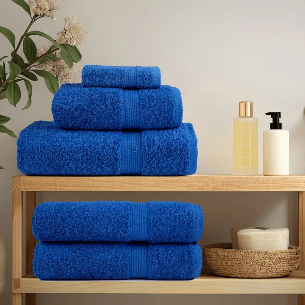 vidaXL 8 Piece Premium Towel Set in SOLUND Blue - Ultra Soft, Absorbent, 600 GSM, 100% Cotton, OEKO-TEX Certified