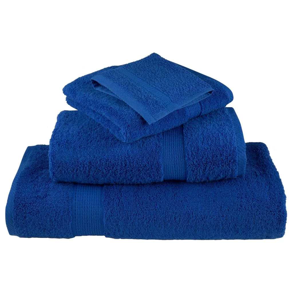 vidaXL 8 Piece Premium Towel Set in SOLUND Blue - Ultra Soft, Absorbent, 600 GSM, 100% Cotton, OEKO-TEX Certified