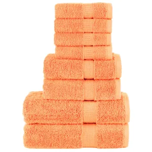 vidaXL 8 Piece Premium Towel Set SOLUND Orange 600 gsm - Ultra-Soft & Absorbent Cotton Towels - Perfect for Home & Commercial Use