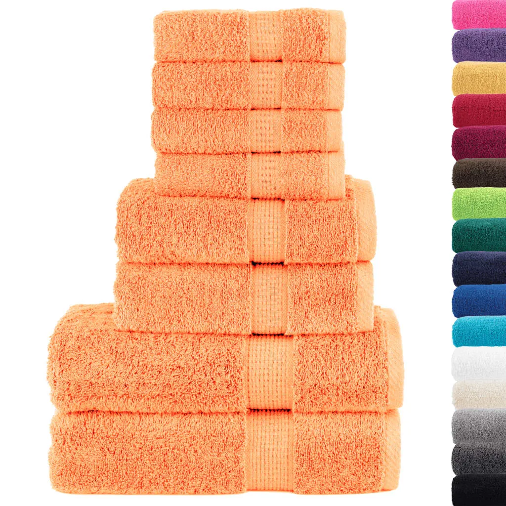 vidaXL 8 Piece Premium Towel Set SOLUND Orange 600 gsm - Ultra-Soft & Absorbent Cotton Towels - Perfect for Home & Commercial Use