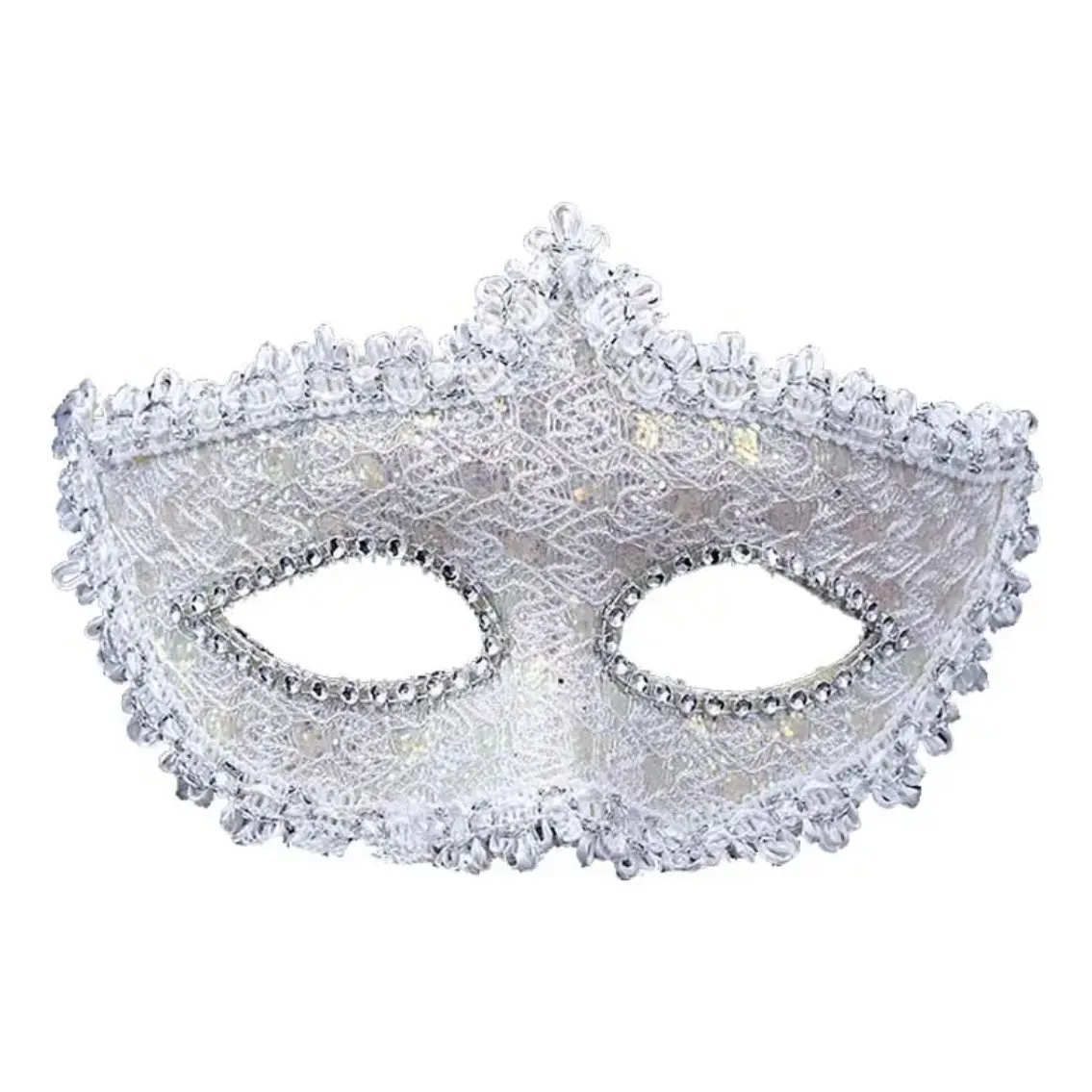 Women Lace Masque Sexy Elegant Masquerade Party Eye Mask  - Silver ((Style 3))